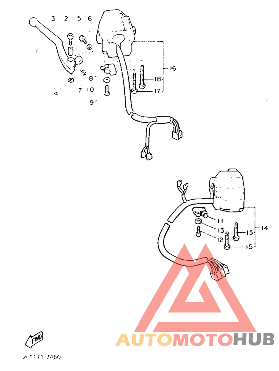 Handle switch. lever