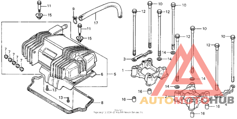 Cylinder head cover + camshaft holder