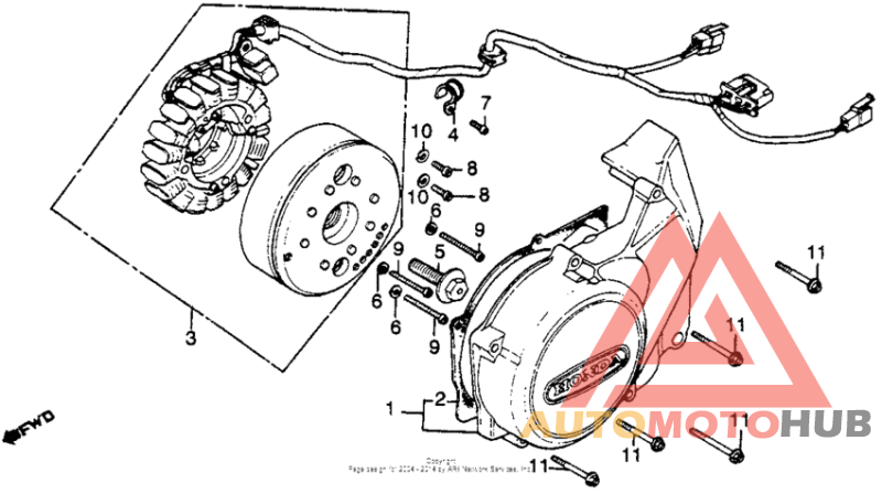 Cm450a left crankcase cover + alternator