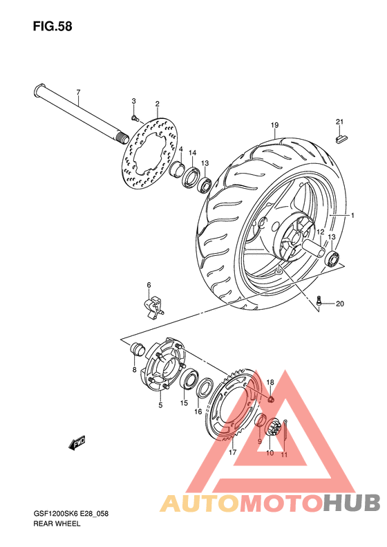 Rear wheel complete assy