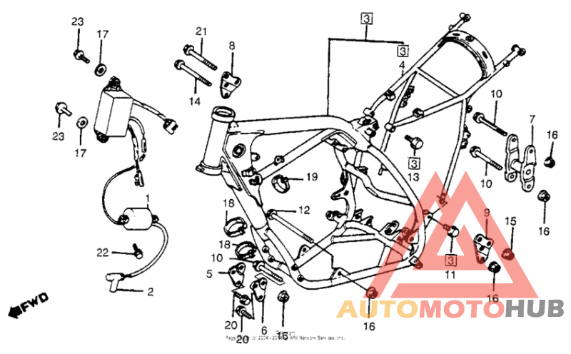 Frame + ignition coil 83