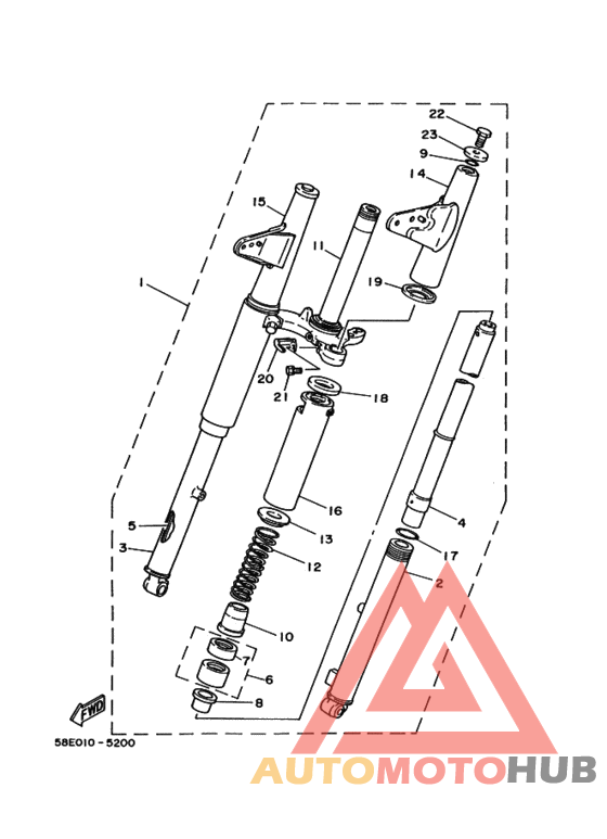 Front fork assy(ur silv