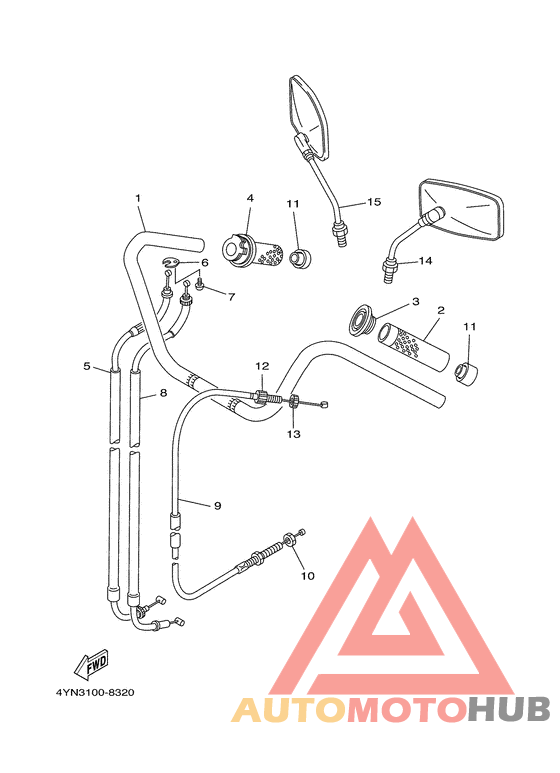 Steering handle. cable