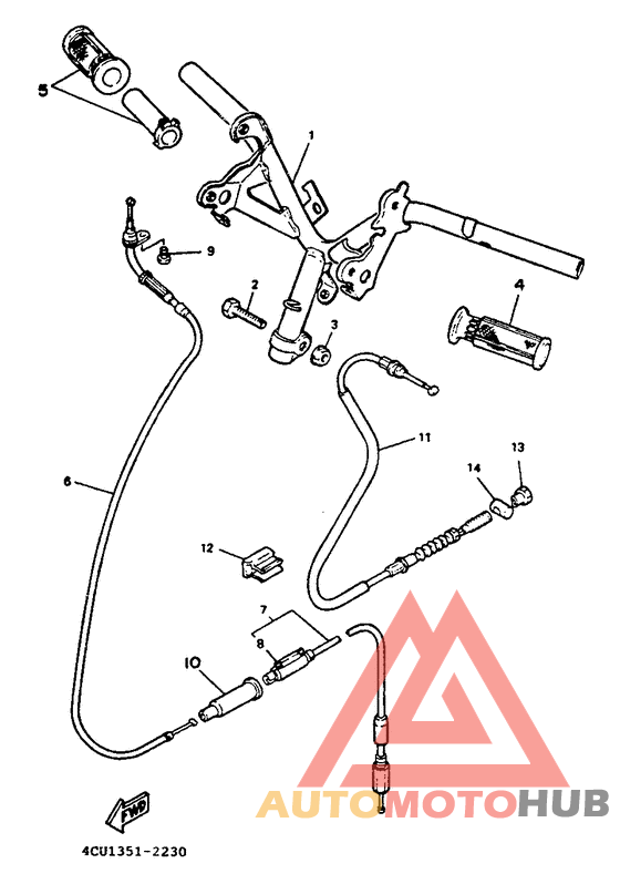 Steering handle. cable