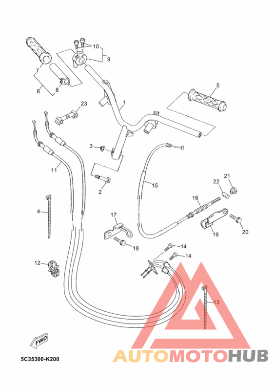 Steering handle & cable