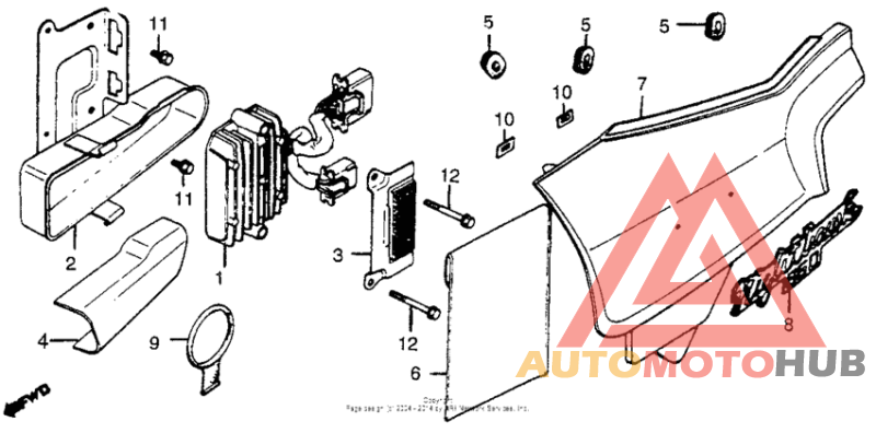 Left side cover + rectifier
