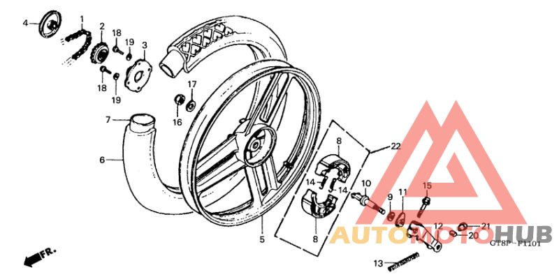Rear wheel complete assy