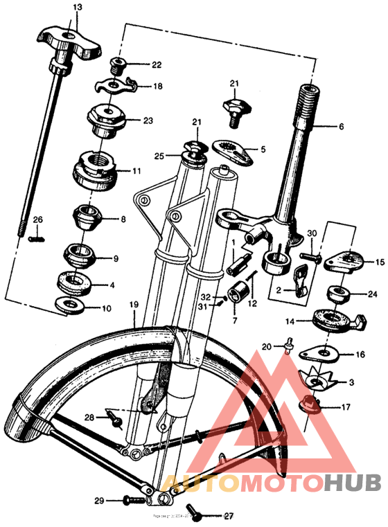 Steering stem + front fender