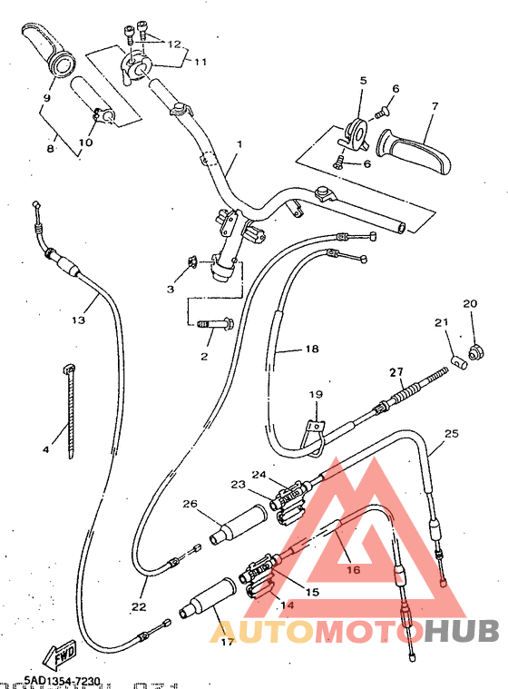 Steering handle. cable