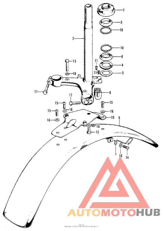 Steering stem + front fender k