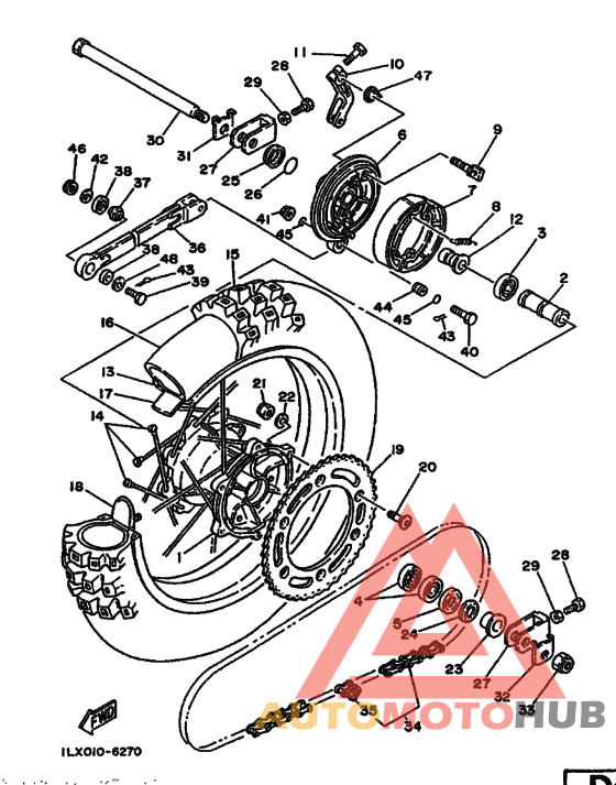 Rear wheel complete assy