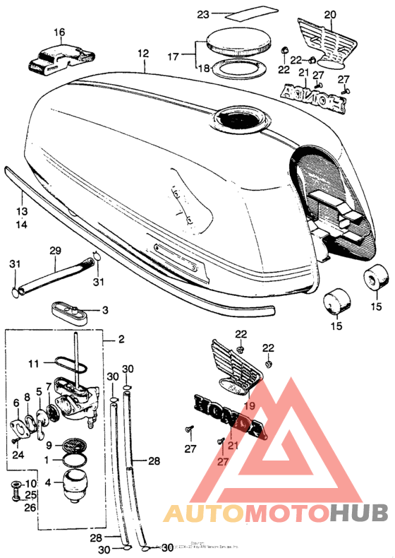 Cb fuel tank + fuel valve