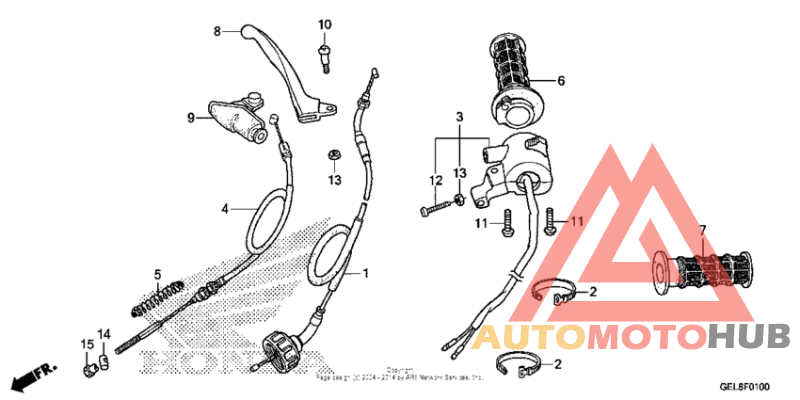Handle lever + switch + cable