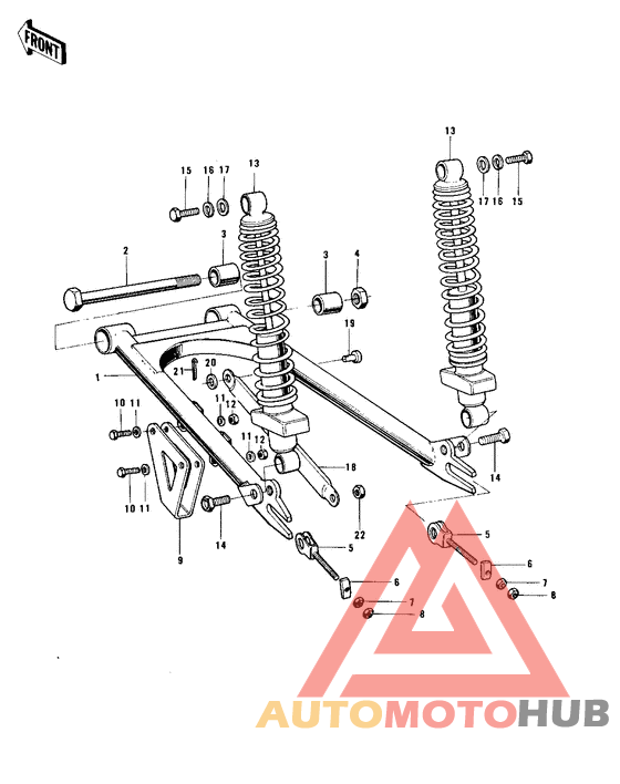 Swing arm/shock absorbers