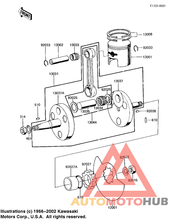 Crankshaft/piston/rotary valve