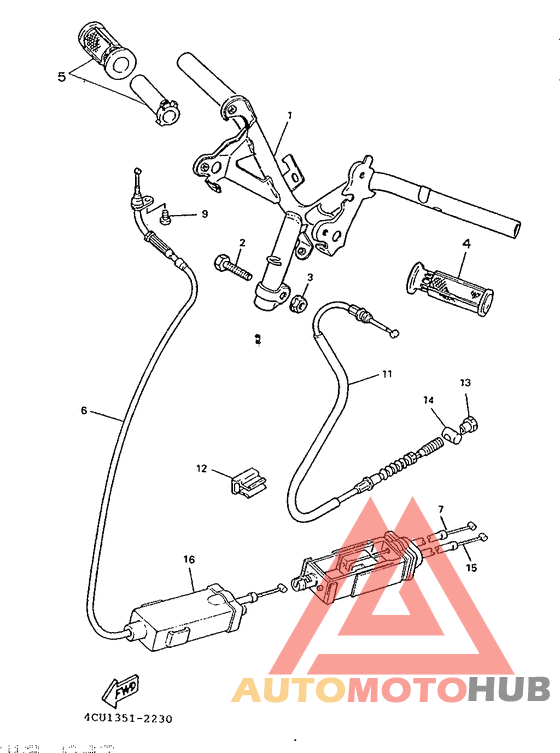 Steering handle. cable