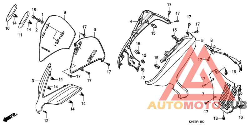 Front cover/meter visor