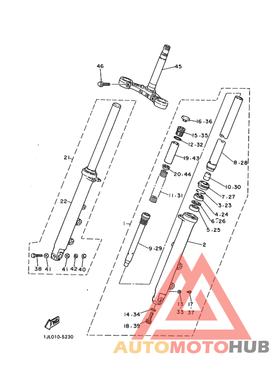 Front fork assy(ur silv