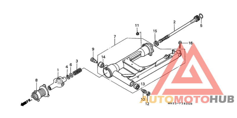 Swingarm/propeller shaft