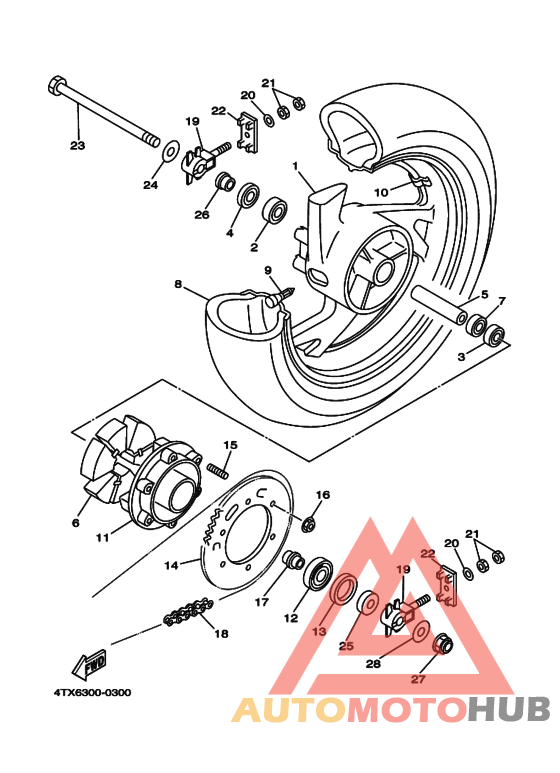 Rear wheel complete assy