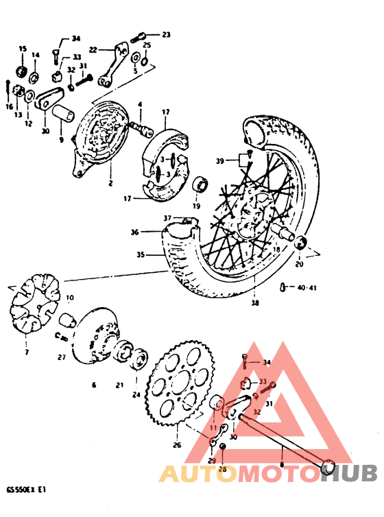 Rear wheel complete assy