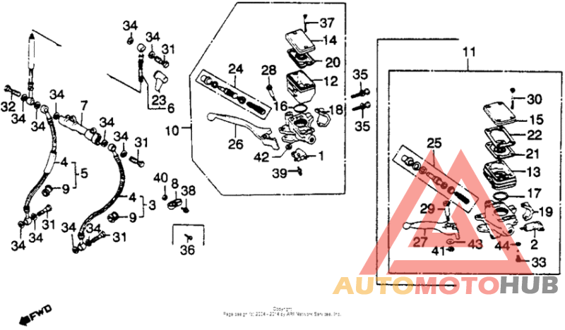 Front brake master cyl.