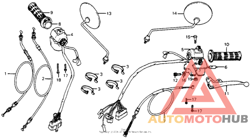 Handle lever + switch + cable