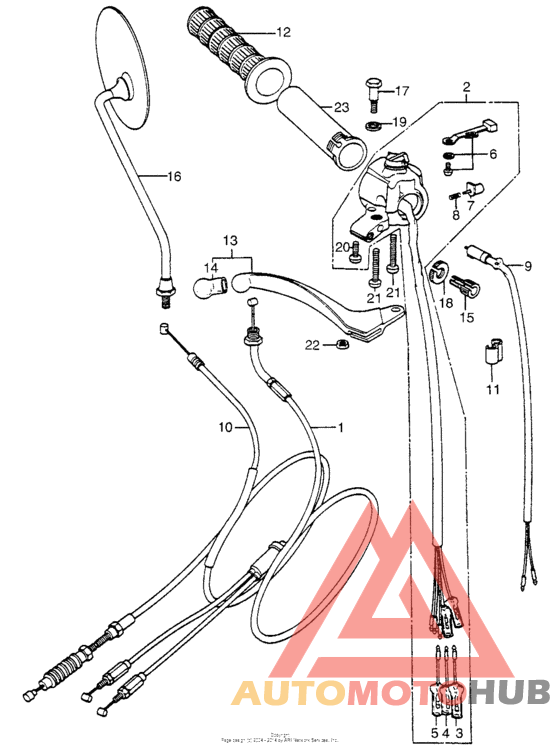 Cl350k5 right handle switch + cable