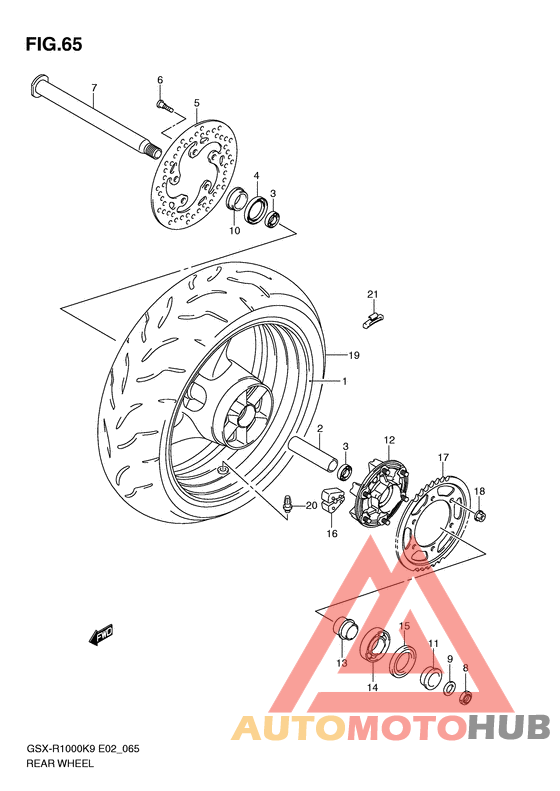 Rear wheel complete assy