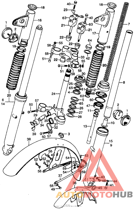 Steering stem + front fender + front fork