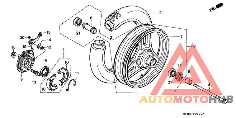 Front wheel/ front brake panel