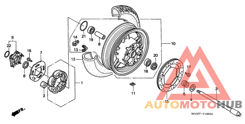 Rear wheel complete assy