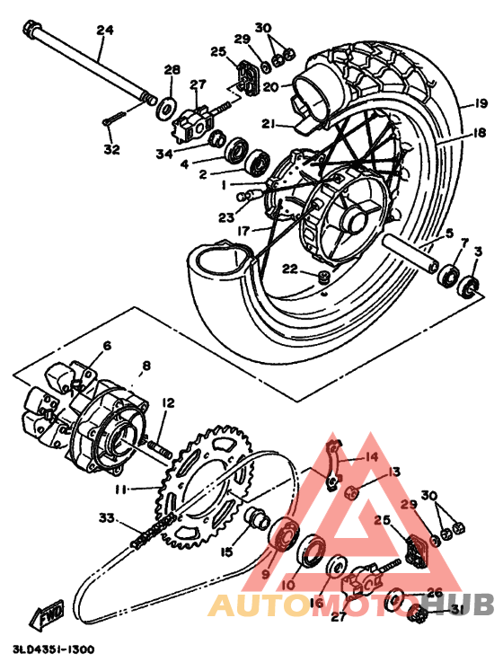 Rear wheel complete assy