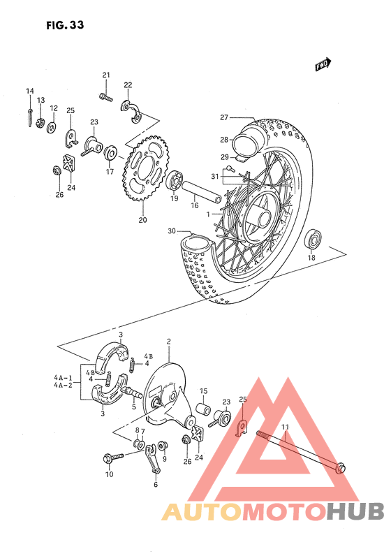Rear wheel complete assy