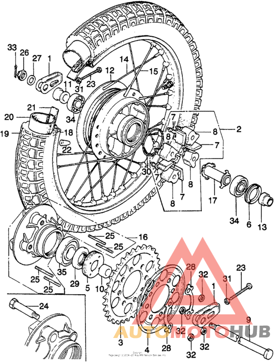 Rear wheel + driven sprocket