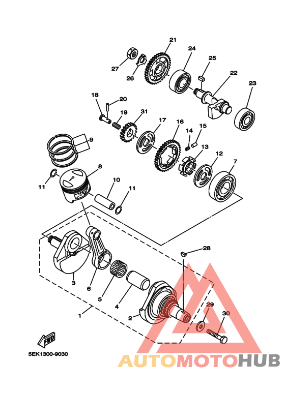 Коленчатый вал и Поршень