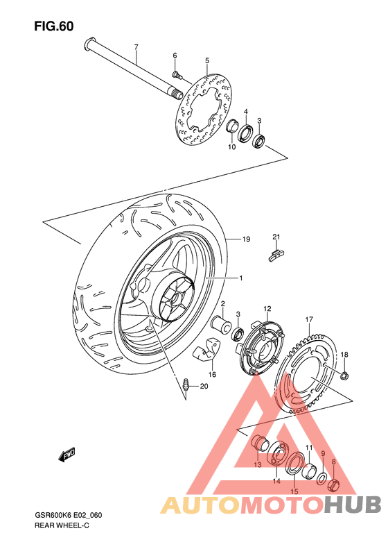 Rear wheel complete assy