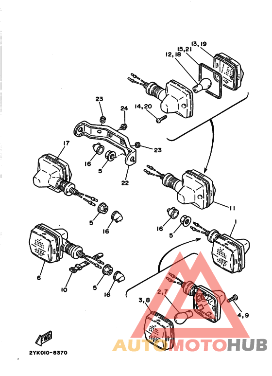 Rear flasher light assy