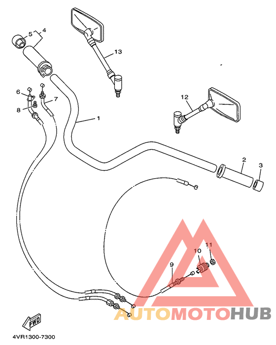Steering handle. cable
