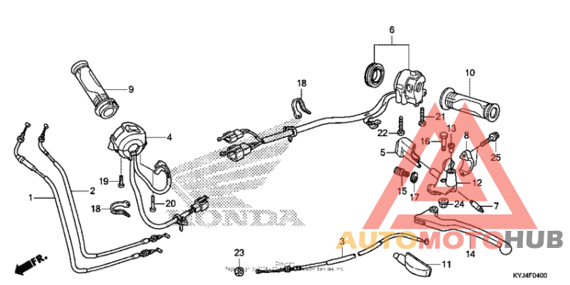 Handle lever + switch + cable