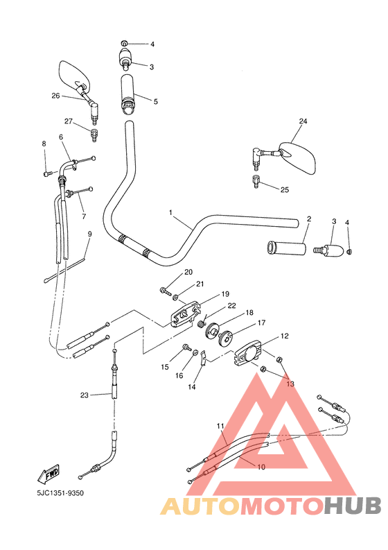 Steering handle. cable