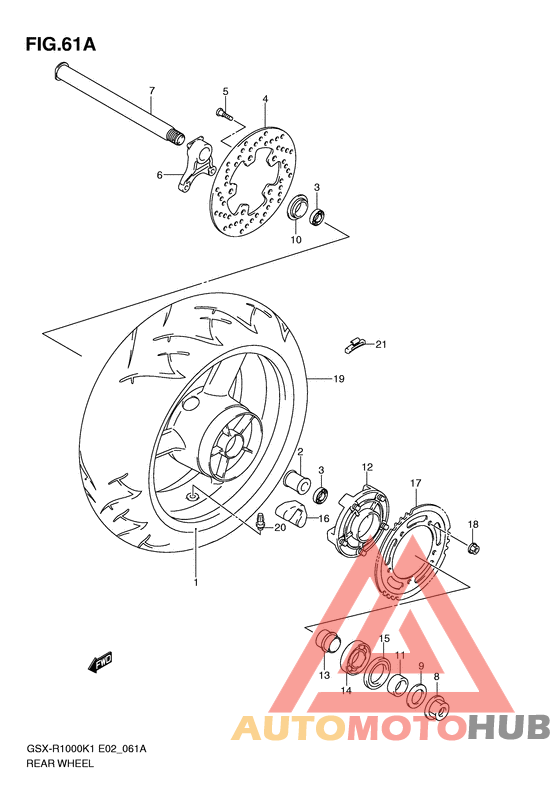 Rear wheel complete assy