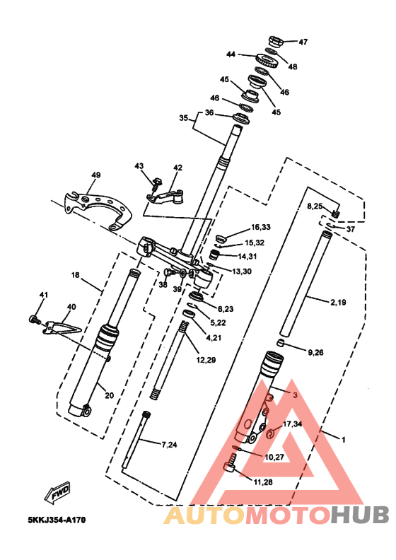 Вилка передней оси