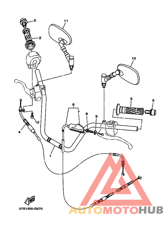 Рулевой рычаг и кабель