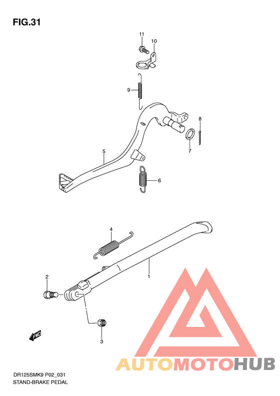 Stand-brake pedal