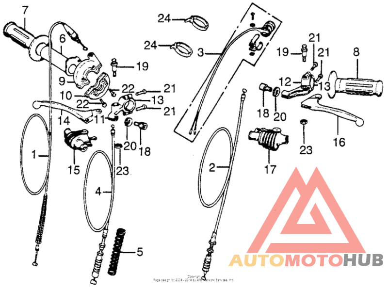 Handle lever + switch + cable