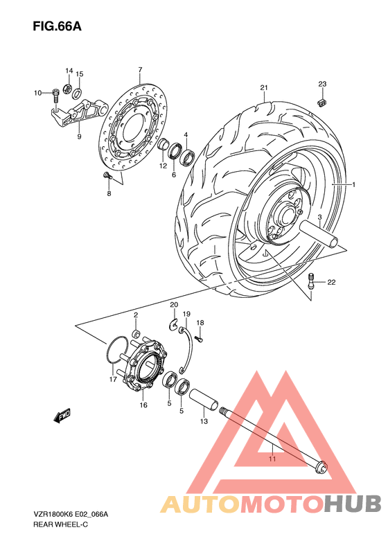 Rear wheel complete assy