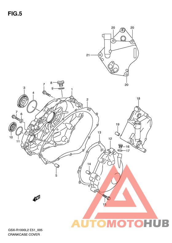 Crankcase cover ass`y  (v