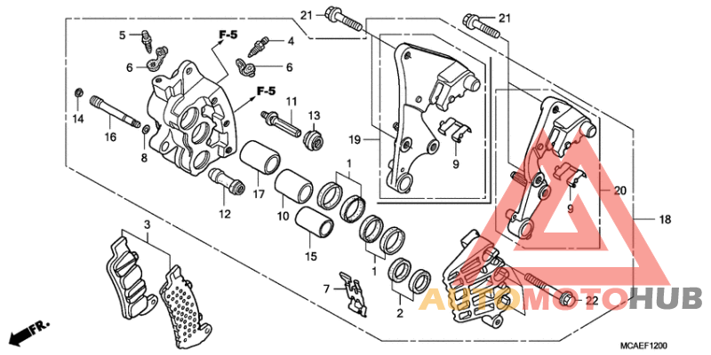 R. front brake caliper