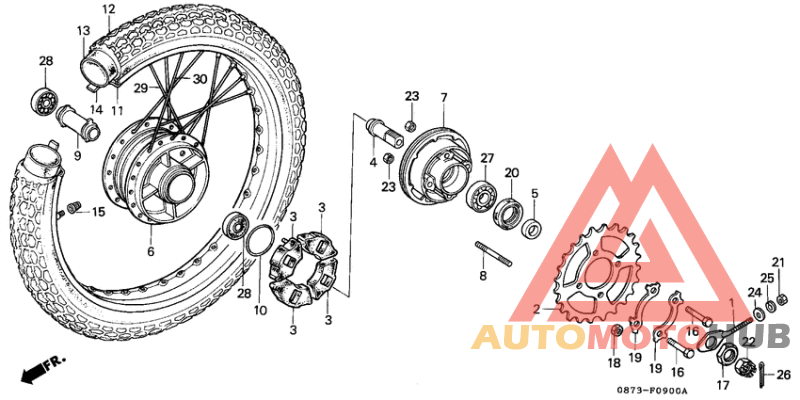 Rear wheel complete assy